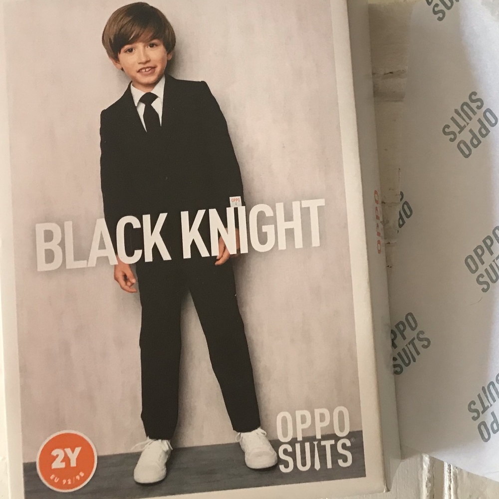 2T Opposuits Black Tux & White Popplin Dress Shirt